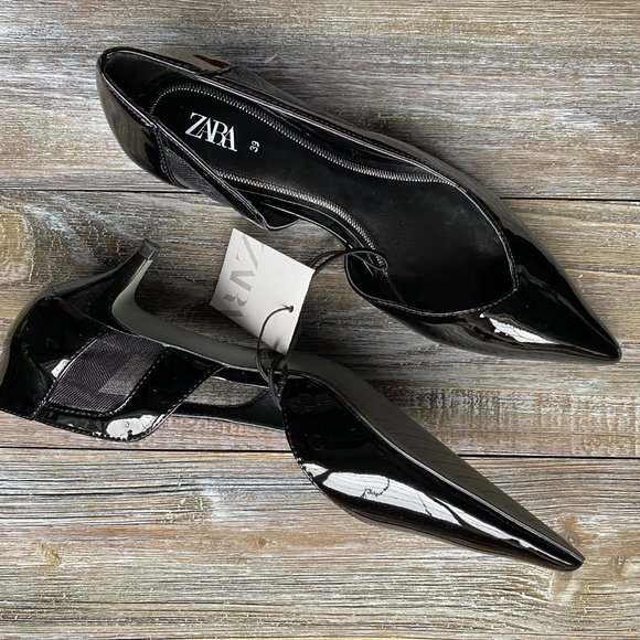 Black leather kitten heels - Picture 4 of 5